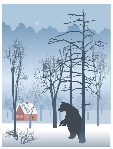 Vektör illüstrasyonu Noel zamanı ve ayı