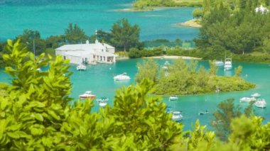 Paradise Mükemmel Bir Günde Bermuda Bir Big Turist Taşıma Feribot Crossing Hamilton Limanı Close-up Tüm Tanınabilir Özellikleri Gizli Gemi İlgili