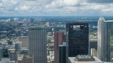 Houston Tx City Görünümü Jpmorgan Chase Tower Binası Gözlem Güverte Sky Lounge görüldü