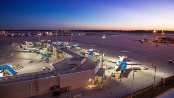 Awesome Timelapse Tijdens Zonsondergang George Bush Intercontinental Airport Houston Met — Stockvideo