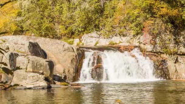 Litet Vattenfall Blue Ridge Mountains Västra North Carolina Med Höstfärger — Stockvideo