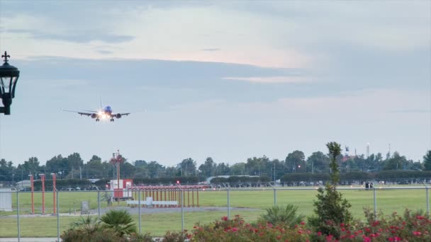 Southwest Airlines Boeing 737 Passenger Airliner Landing Aeropuerto Internacional Louis — Vídeos de Stock