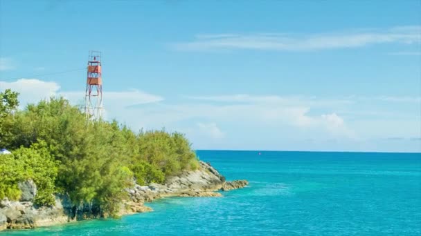 Bermuda Daki Georges Limanı Nın Güvenliği Nden Ayrılıp Atlantik Okyanusu — Stok video