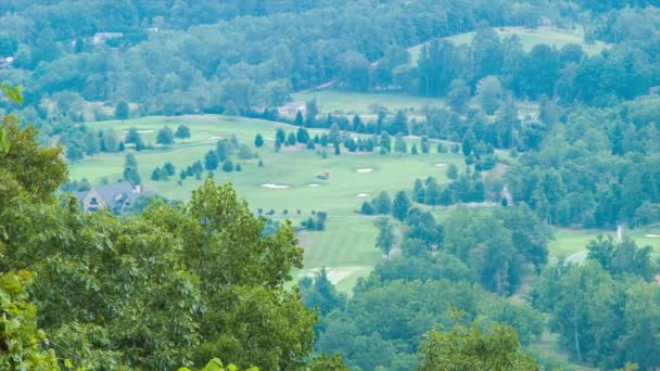 Biltmore Skogs Country Club Golf Bana Sett Från Blue Ridge — Stockvideo