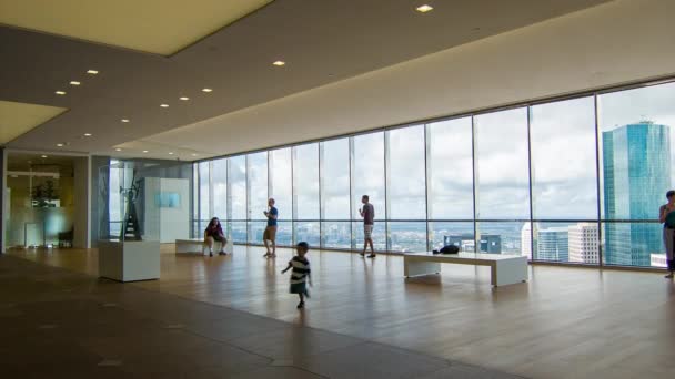 Persone All Interno Del Jpmorgan Chase Tower Building Observation Deck — Video Stock