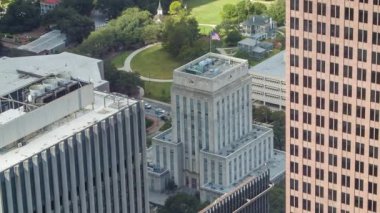 Texas City Downtown bir Tall Highrise Gökdelen Houston City Hall Aşağı Bakıyor