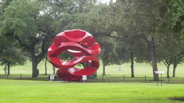 Windwellen Oder Olas Viento Skulpturenkunst Hermann Park Von Houston Texas — Stockvideo