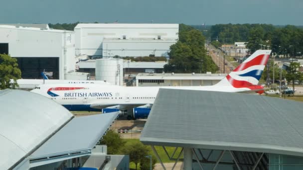 British Airways Boeing 747 436 Commercial Airliner Pasażerski Taxiing Przeszłości — Wideo stockowe