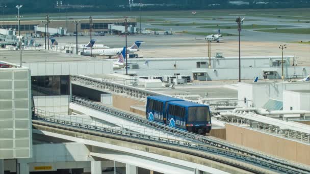 Houston George Bush Intercontinental Airport Iah Terminal Transportu Publicznego Pociągi — Wideo stockowe