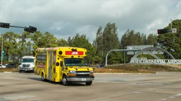 Wejście George Bush Intercontinental Airport Iah Houston Texas Parkingiem Wynajem — Wideo stockowe