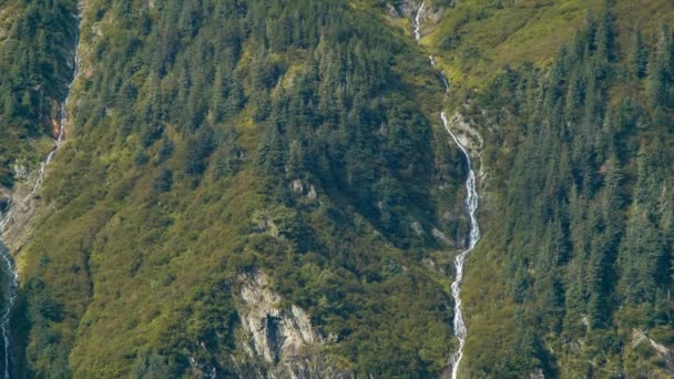 Juneau Alaska Nahaufnahme Kippen Des Berges Juneau Entlang Des Weißen — Stockvideo