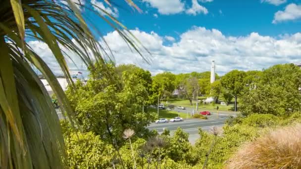 Dunedin Nieuw Zeeland Met Uitzicht Queens Gardens Een Dag Van — Stockvideo