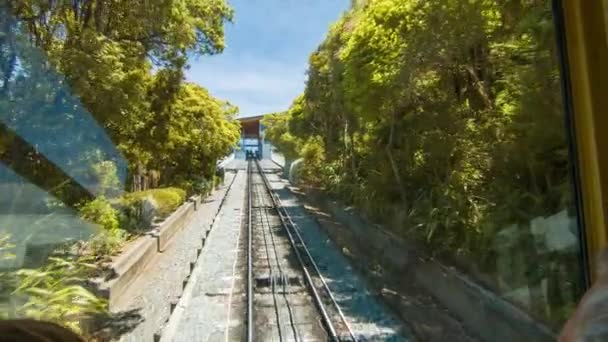 Wellington New Zealand Cable Car Dentro Ponto Vista Enquanto Sobe — Vídeo de Stock