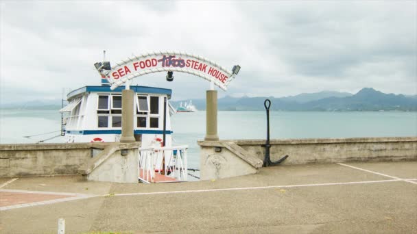 Suva Fiji Yerel Restoran Waterfront Turistler Gezi Gözlemleme Ile Pasifik — Stok video