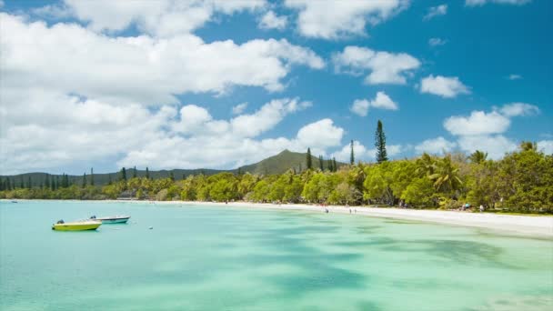 Welkom Isle Pine New Caledonia Het Hoofdeiland Strand Een Zonnige — Stockvideo