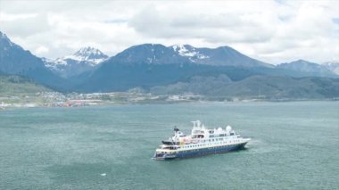 Antarktika Explorer Gezi Gemi Güney Amerika Kıtası Furthest Güney City Beagle Kanal Port Ushuaia Arjantin Into Coming