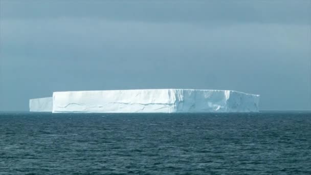 Big Iceberg Blocks Close Flutuando Oceano Antártico Torno Antártida Dia — Vídeo de Stock