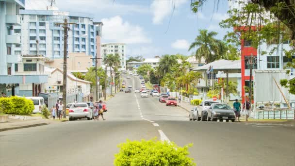 Fiji Lifestyle Scene Suva City Yerel Nsanlar Ile Binalar Pasifik — Stok video