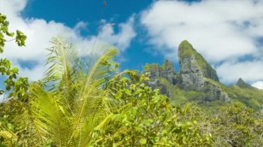 Bora Bora Adası Majestic Mount Otemanu Tropik Fransız Polinezyası Güney Pasifik Yeşil Doğa Ayarı Sunshine ile