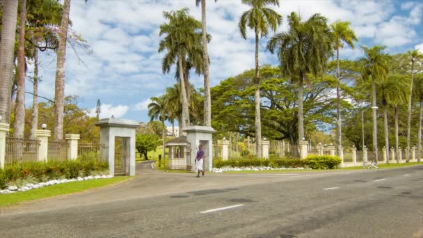 Úřad Fidži Prezidentský Pobyt Hlavním Městě Národa Suva Pochodní Hlídkou — Stock video