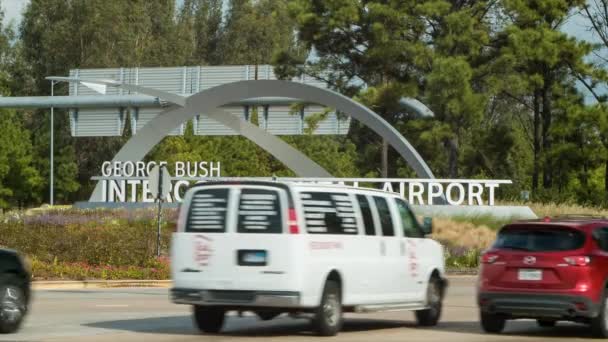George Bush Intercontinental Airport Zarejestruj Się Iah Houston Teksasie Samochodami — Wideo stockowe