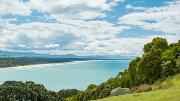 Tauranga Zéland Timelapse Mount Maunganui Felé Csendes Óceán Matakana Sziget — Stock videók