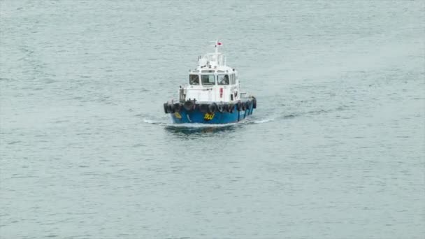 Tug Boat Close Haven Van Valparaiso Chili Zuid Amerika — Stockvideo