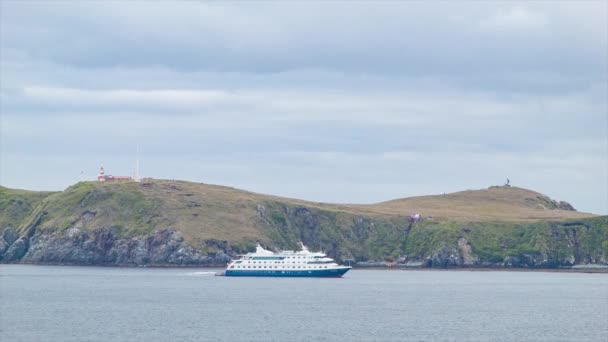 Cape Horn Chile Sightseeing Boat Llevando Los Turistas Extremo Sur — Vídeos de Stock