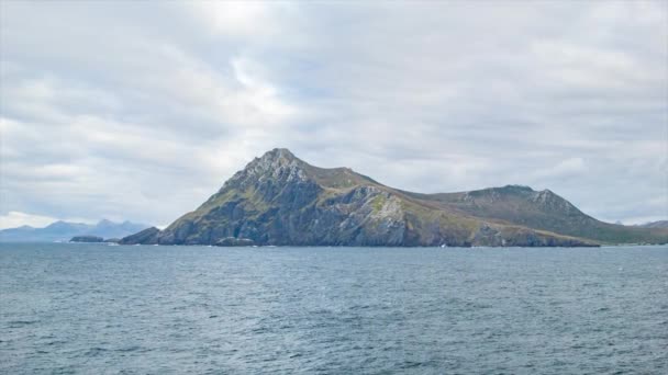 Cape Horn Sydligaste Spetsen Sydamerika Vid Skott Berg Mötet Stilla — Stockvideo