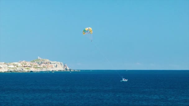 Escursione Parasailing Cabo San Lucas Messico Giorno Sole Largo Della — Video Stock