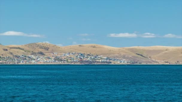 Vista Bellerive Grande Hobart Tasmânia Dia Ensolarado Capital Ilha Australiana — Vídeo de Stock