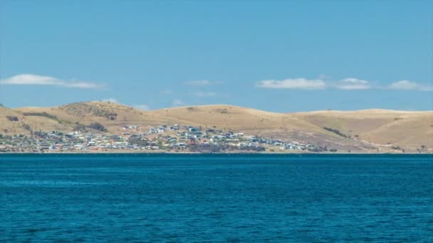 Vista Bellerive Desde Gran Hobart Tasmania Día Soleado Capital Isla — Vídeos de Stock