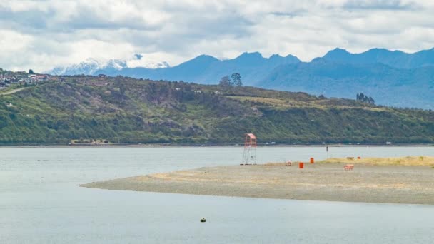 Reloncavi Sound Cidade Portuária Puerto Montt Chile América Sul — Vídeo de Stock