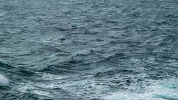 Mroczne Menacing Moving Ocean Fale Morzu Widziany Statek Cruising Około — Wideo stockowe