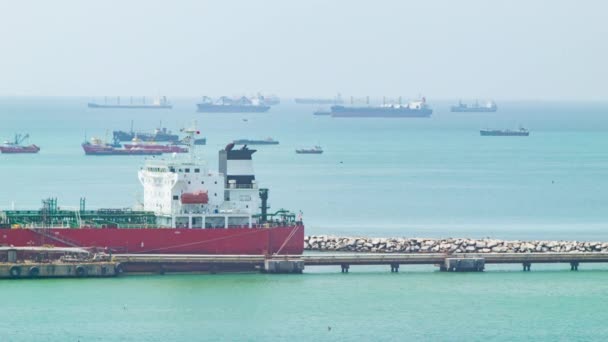 Grandes Navios Carga Fora Porto Lima Peru Esperando Para Entrar — Vídeo de Stock