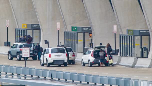 Washington Dulles International Airport Iad Terminalbyggnad Exteriör Närbild Skott Med — Stockvideo