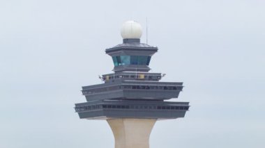 Washington Dc Dulles Uluslararası Havaalanı Iad Hava Trafik Kontrol Kulesi Yakın Çekim