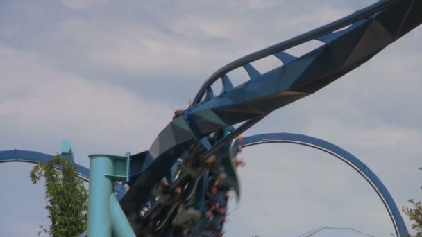 Manta Létající Ocelová Horská Dráha Seaworld Adventure Park Orlandu Floridě — Stock video