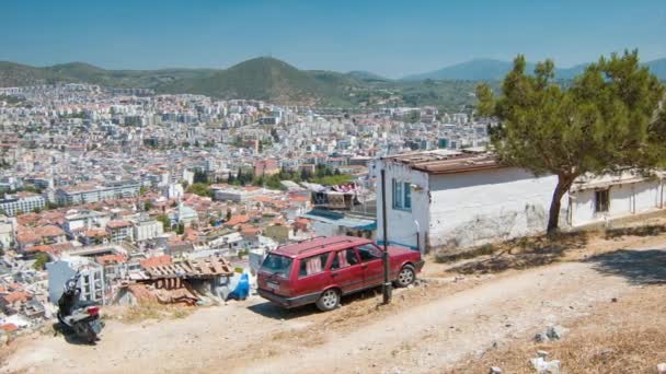 Kusadasi Turkije Turkse Thuis Exterieur Beeltenis Van Slechte Levensstijl Een — Stockvideo