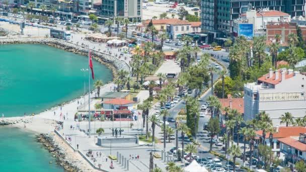 Kusadasi Törökország Waterfront Tengerparton Marine Parade Közel Keleti Resort Város — Stock videók