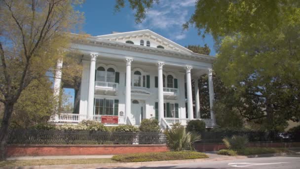 Wilmington Historical Bellamy Mansion Muzeum Budowlane Zewnętrzne Centrum Miasta Ulicy — Wideo stockowe