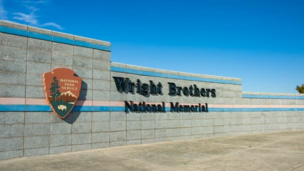 Wright Brothers National Memorial Park Eingang Kill Devil Hügel Äußeren — Stockvideo