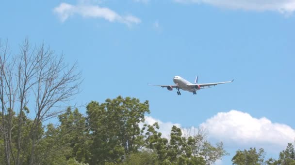 Washington Sas Scandinavian Airlines Airbus A330 Jet Airliner Aproximação Final — Vídeo de Stock