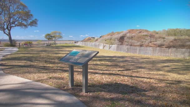 Fort Fisher Personal Del Ejército Cima Histórica Batalla Guerra Civil — Vídeos de Stock