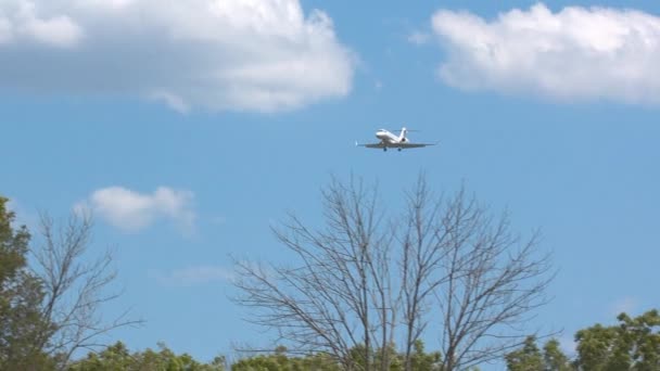 通用湾流G280公务机最后接近华盛顿杜勒斯国际机场Iad — 图库视频影像