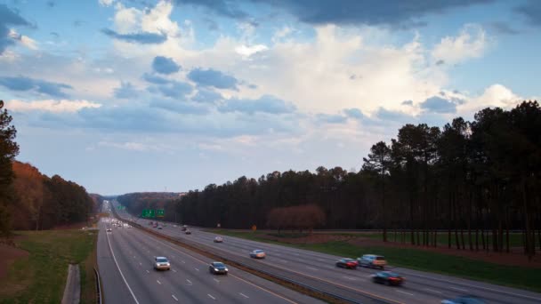 Tempête Pluie Violente Temps Conduite Humide Sur Autoroute Raleigh Avec — Video