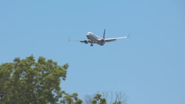 Washington United Airlines Boeing 737 Jet Airliner Aproximación Final Aeropuerto — Vídeos de Stock