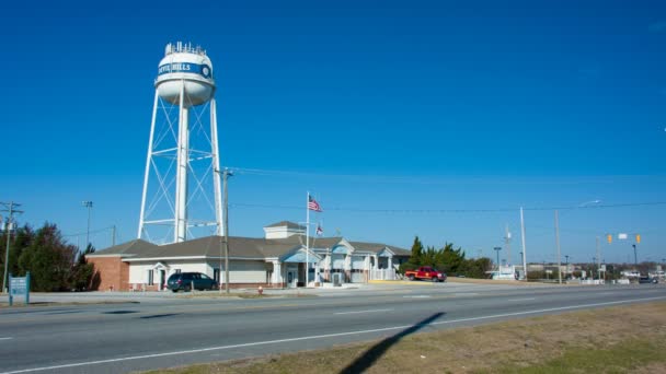 Mata Devil Hills Outer Banks Water Tower Estación Bomberos Autopista — Vídeo de stock