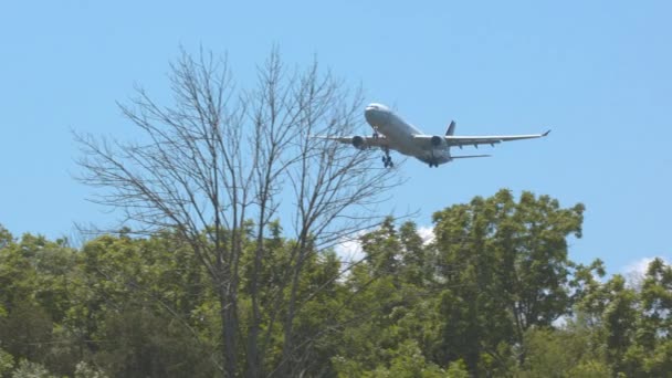 ワシントン Dcブリュッセル航空エアバスA330ジェット旅客機ダレス国際空港Iadへの最終アプローチ — ストック動画