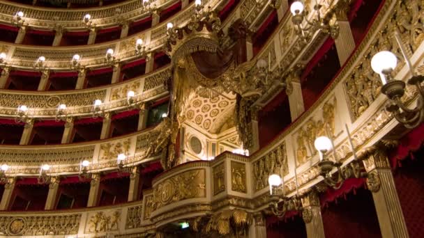 Neapol Itálie Teatro San Carlo Royal Box Viděn Pravidelného Sezení — Stock video